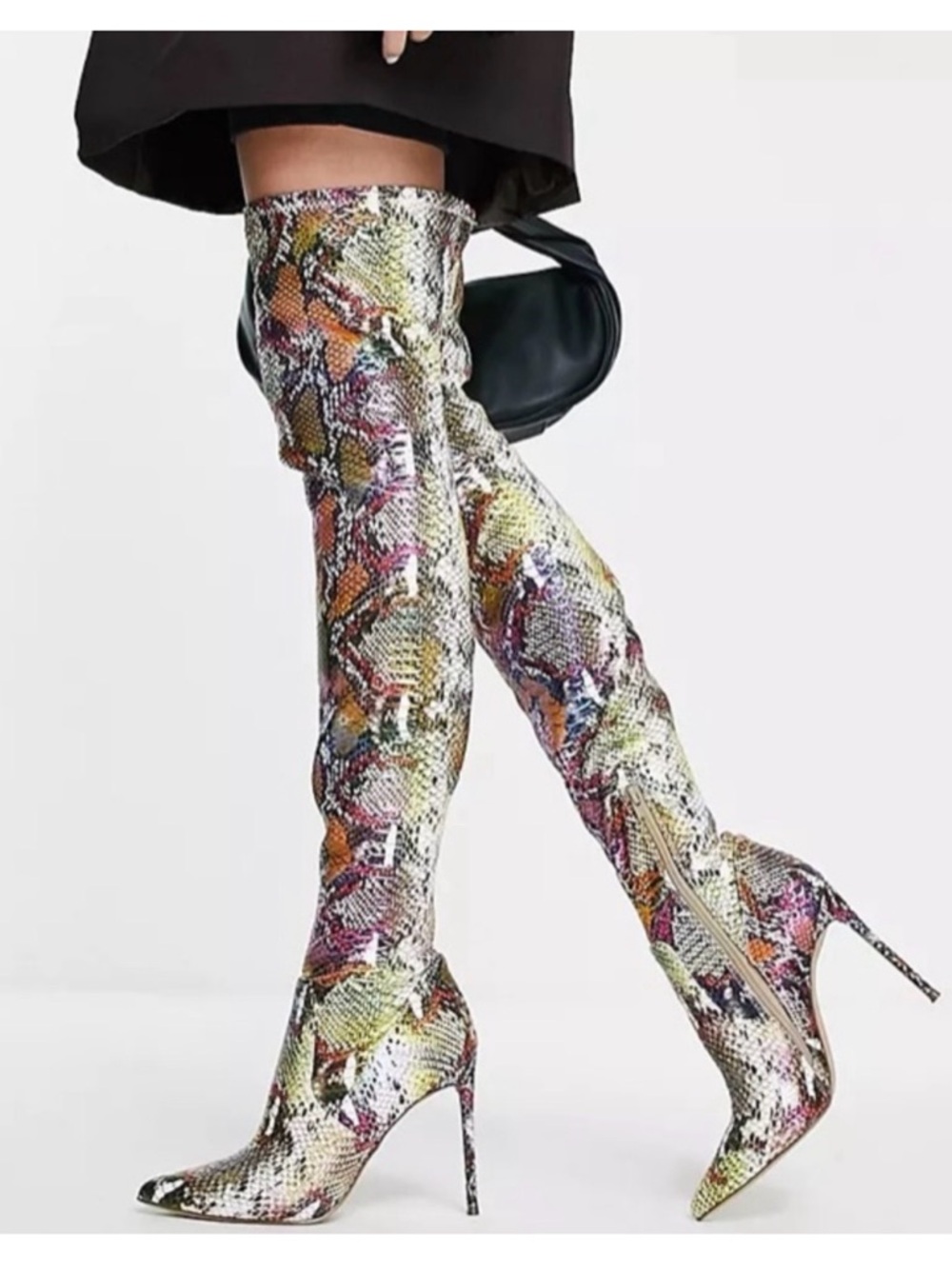 Steve Madden Multicolor Snakeskin Over-the-Knee Stiletto Boots 🐍